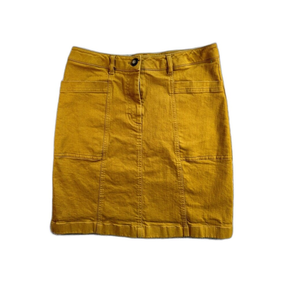 Boden Mustard Yellow Utility Chino Mini Skirt High Rise Cotton Twill 8L 8